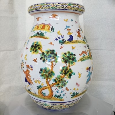 Albisola ceramics Art - Umbrella stand in majolica.